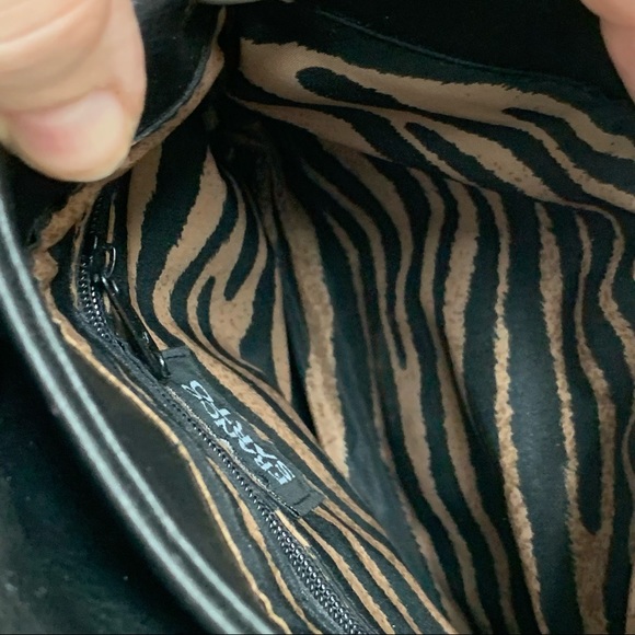 FRANCO SARTO Leather Bag Silver Buckle Snap black saddle Crossbody 9” - Picture 2 of 6